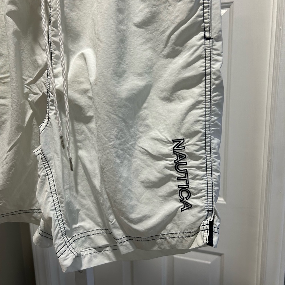 Nautica Men’s White Swim Trunks - Picture 2 of 6